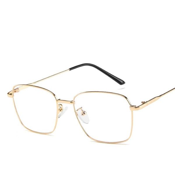 

fashion sunglasses frames 2021 metal frame women square optics eye glasses vintage men computer anti-blue light eyeglasses myopia, Black
