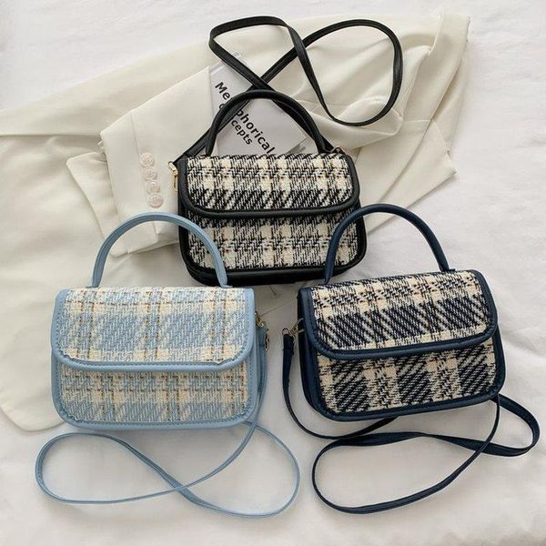 

evening bags korean version of the lattice mini shoulder bag fashion hit color simple handbags small square cute luxury crossbody