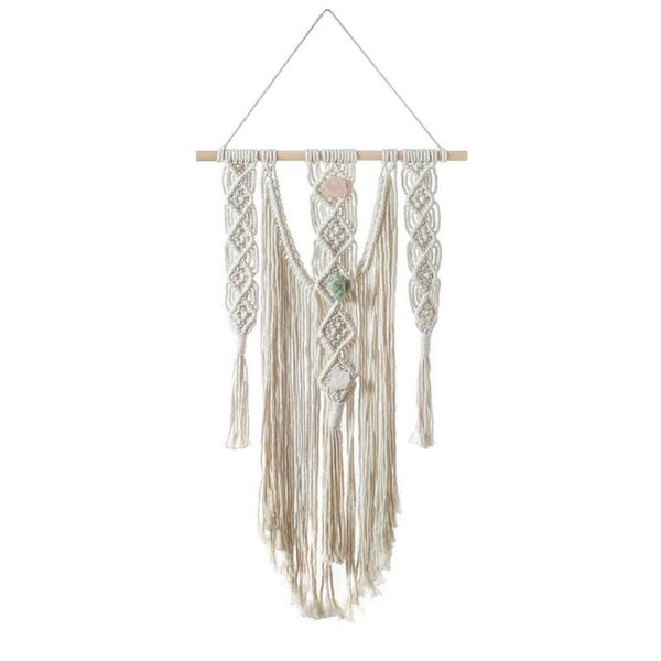 

decorative objects & figurines hand woven wall hanging tassel ornaments cotton macrame chic room bohemian decoration