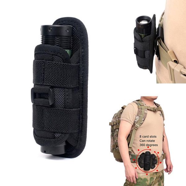 

stuff sacks tactical pouch holster 360 degrees rotatable belt torch case for outdoor hunting camping lighting survival tool