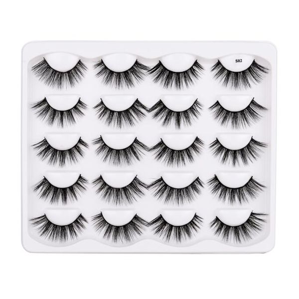 

handmade thick 10 pairs fake lashes set natural long soft crisscross 3d false eyelashes extensions eye makeup accessories 11 models dhl free