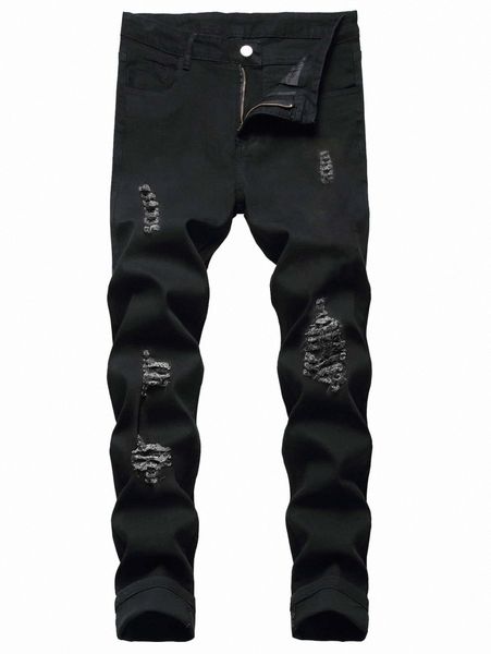 

romwe guys ripped jeans x6ki#, Blue