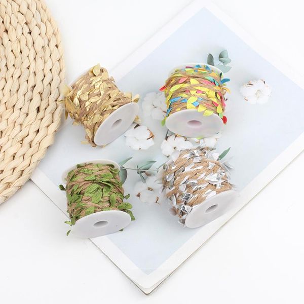 

10m simulation green leaves weaving rope diy wedding birthday wedding decoration rattan gift bouquet packaging rope 5mm