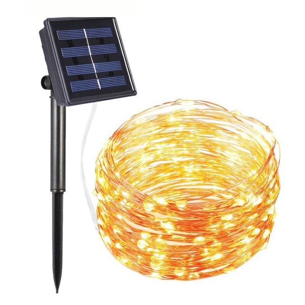 

solar lamps led light 8 modes outdoor copper wire waterproof festoon fairy lights for christmas garden street garland decoration