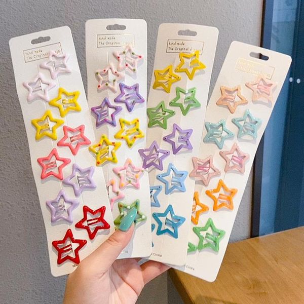 

xwen]  pieces/set new girl children star hairpin hair clip lovely headdress hair ornament girl baby accessories oh2234, Slivery;white