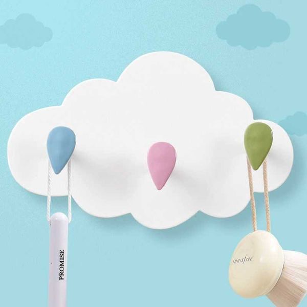 

tracels cloud rainop triple hook strong adhive tracels hole wall hanging decoration