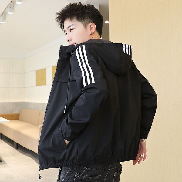 

hooded jacket leisure sports korean autumn 2021 new fashion men's coat, Black;brown