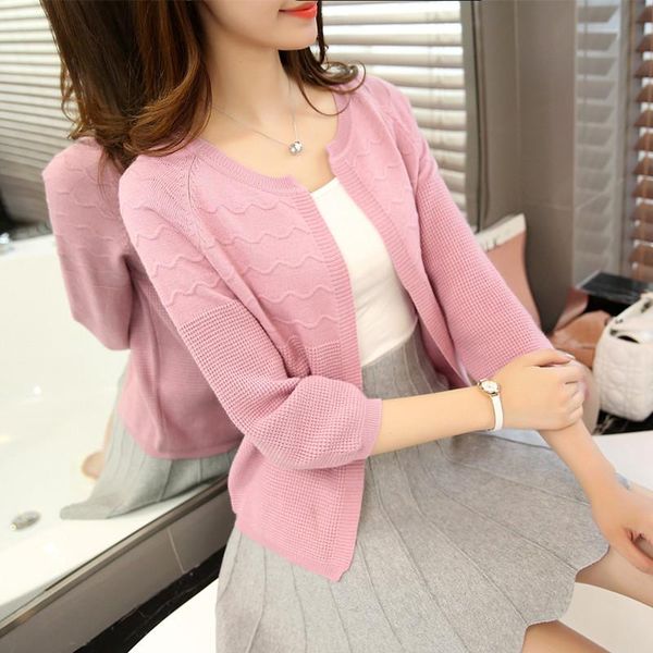 

women's knits & tees spring 2021 women sweater autumn winter fashion elegant peach embroidery slim girl's knitted cardigans femal, White