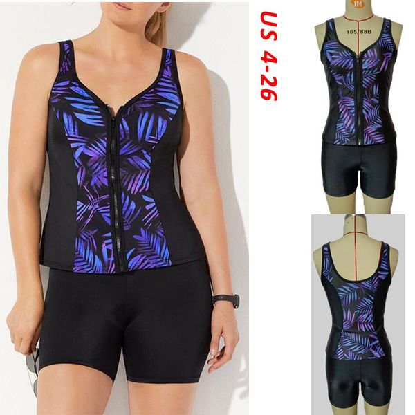 

one-piece suits 2021 black print tankini two piece swimsuit with shorts biquini plus size swimwear women swimming suit for girls plavky
