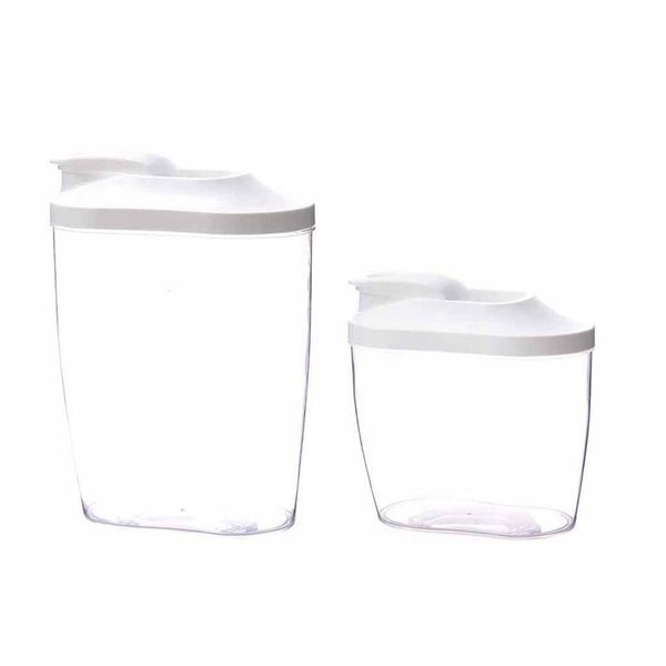 

2pcs plastic cereal dispenser storage box kitchen grain rice container plastic sealed kitchen storage