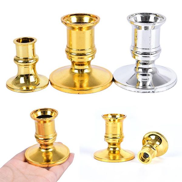 

candle holders 2pcs plastic base holder pillar candlestick stand for electronic candles christmas party home wedding decoaration