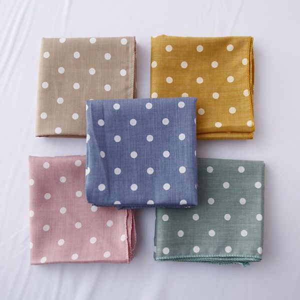 

scarves yishine 42*42cm cute children scarf lovely dots prints cotton boy girls small square spring summer decoration for kids, Blue;gray