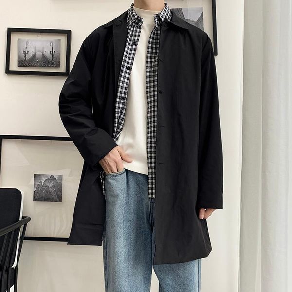 

men's jackets oversize men streetwear trench coat 2021 autumn mens hip hop harajuku long coats vintage male black windbreaker, Black;brown
