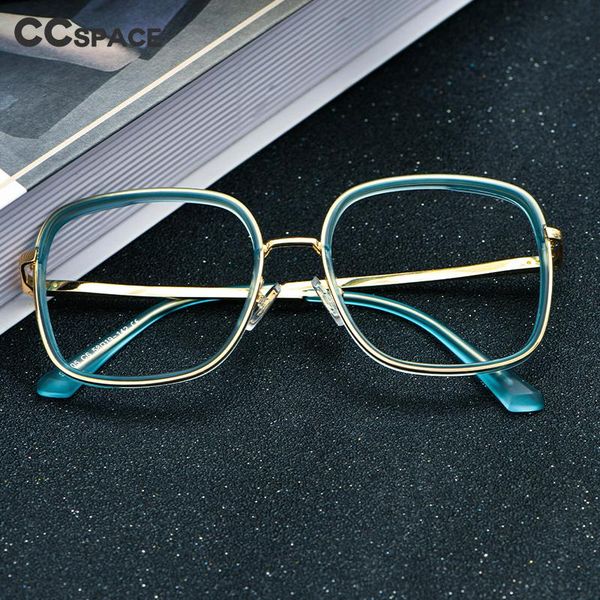 

sunglasses 53657 anti blue light square ladies eyeglasses tr90 metal frame spring hinge women's computer glasses, White;black