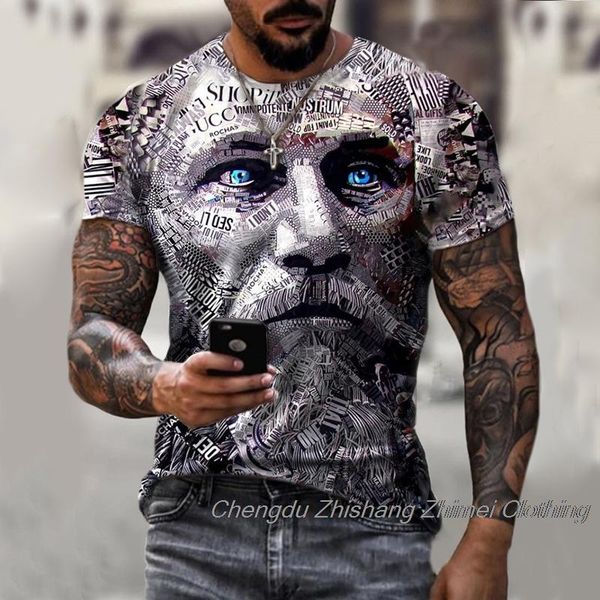 

men's t-shirts 2021 retro print t-shirt street skull pattern oversized summer breathable t shirt for men, White;black