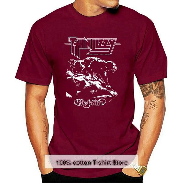 

men's t-shirts thin lizzy 'nightlife' t-shirt - & official men summer short sleeves t shirts, White;black