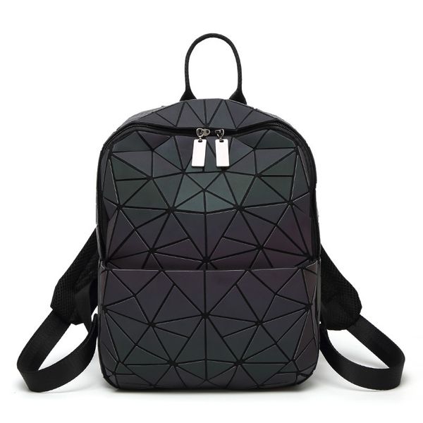 

the cube japanese bag same backpack, luminous triangle new frosted geometric female folding chaotic rhombus rckfp