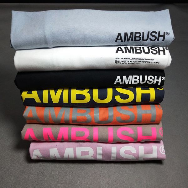 

2021 new ambush reflective printed women shirts tees streetwear men cotton short sleeve t shirt wh61, White;black