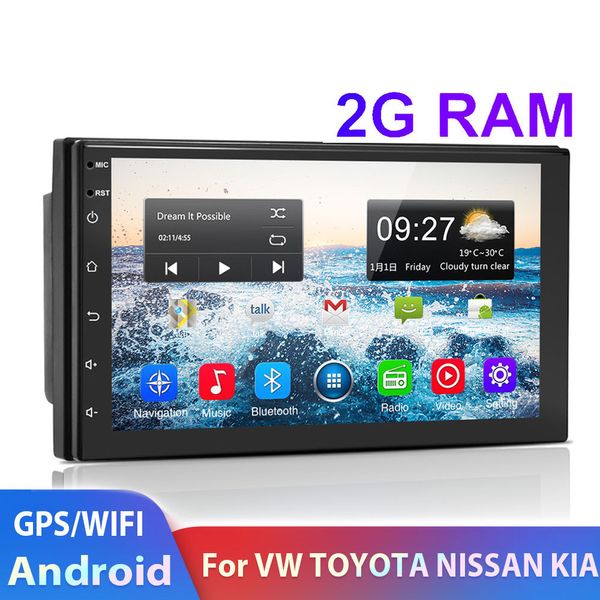 2 Din Android 9.1 autoradio GPS lettore multimediale Stereo automatico universale per Volkswagen Nissan Hyundai Kia Toyota Mazda