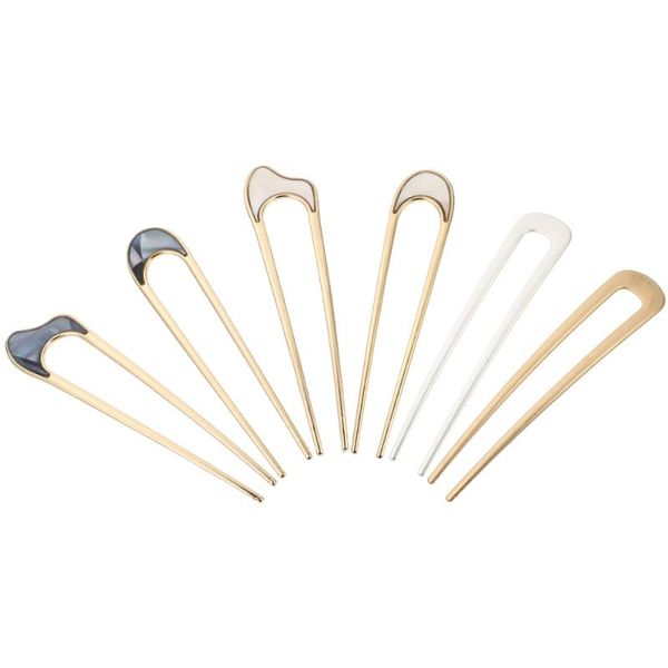 

hair clips 6pcs u shape forks barrettes simple hairpin decors headdress