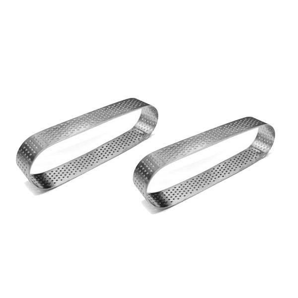 

other bakeware 2pcs oval tart ring stainless steel perforated mold mousse french dessert cake tool mould