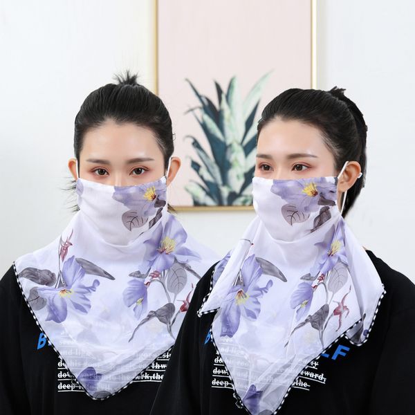 

scarf chiffon mask summer sunscreen women's neck protection and thin face