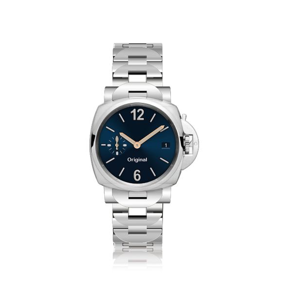 

luxury men's automatic mechanical watch luminor requin silver white stainless steel case sapphire pam bnang 00722, Slivery;brown