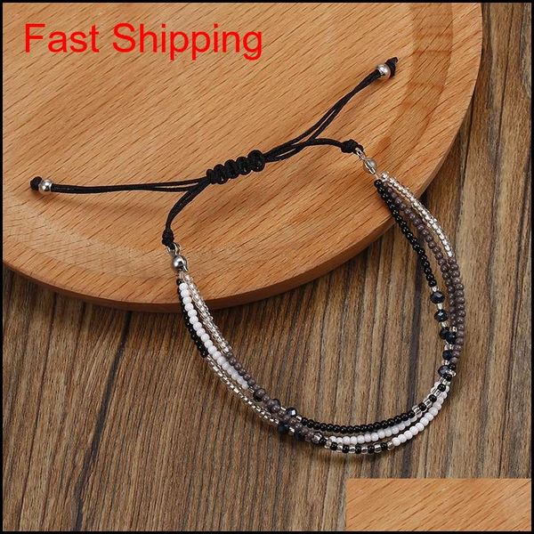 

bohemian colorful glass seed beads bracelet 3 layer boho mixed trilaminar braid bracelet for women girls with frie qylhuk new_dhbest, Golden;silver