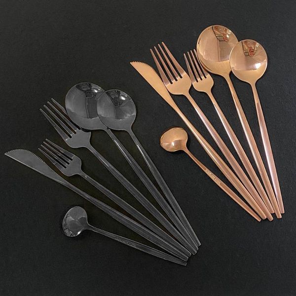 

gold 36pcs dinnerware set stainless steel cutlery set kitchen mirror tableware home knife fork spoon dinner