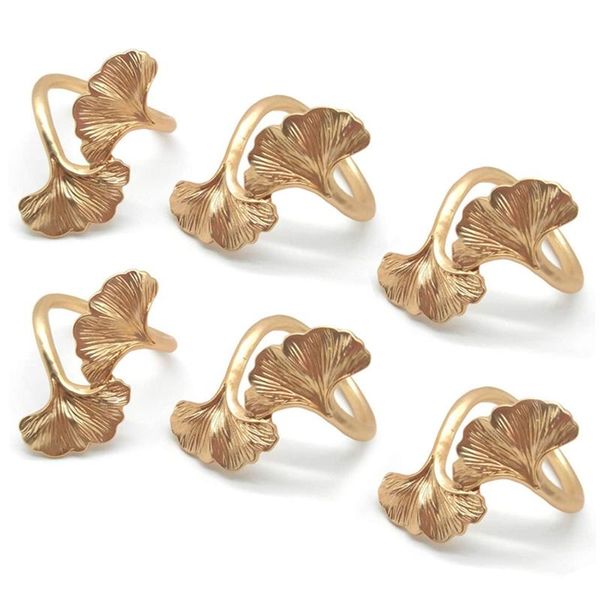 

napkin rings ginkgo leaf rings,metal holders for wedding party and daily use,complement to your dinner table decor