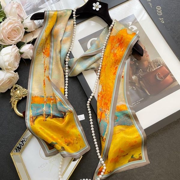 

ethnic clothing chinese style silk small ribbon long thin narrow scarf mulberry, Red