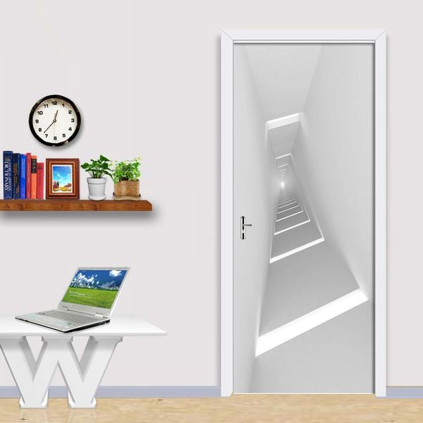 

diy door sticker 3d abstract geometric line space mural sticker pvc self-adhesive wall decal living room door home decor poster