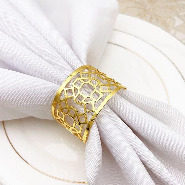 

napkin rings 12pcs/lot hollow ring alloy buckle holiday party deskdecoration supplies