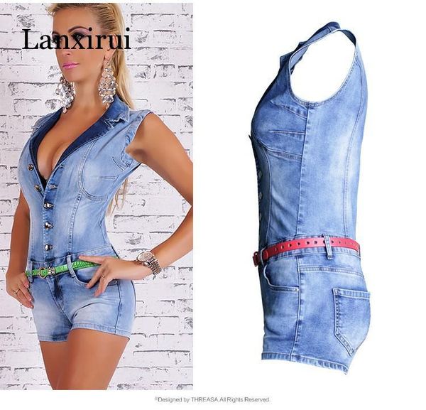 

womens denim jumpsuits sleeveless summer jeans rompers fashion cowboy jumpsuits slim single breasted jeans rompers, Black;white