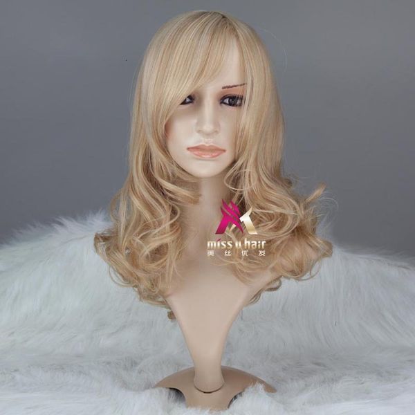 

meisiyou hair popular slanting bangs long curly party dance daily wig, Black