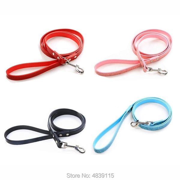 

dog collars & leashes 10pcs/lot pu leather pet traction with crocodile lines on surface 5 colors available