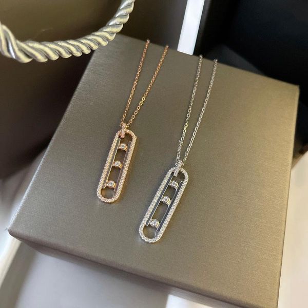 

chains 2021 trend brand pure 925 sterling silver jewelry neckalces for women summer beach charms slide stone pendant move design