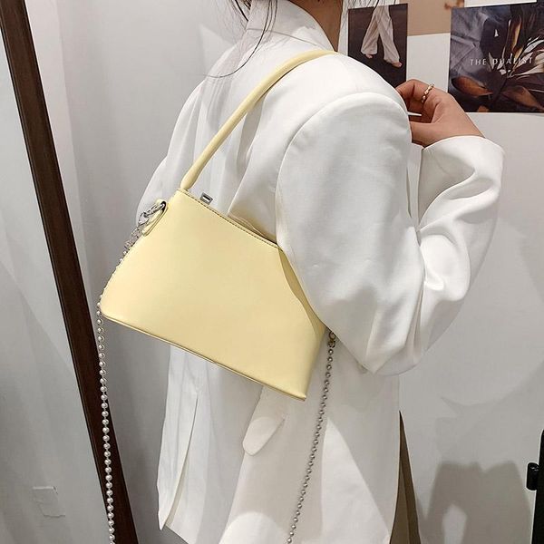 

evening bags underarm shoulder bag for women beads chain designer female crossbody messenger purse pu leather ladies handbag