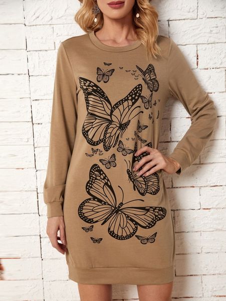 

emery rose butterfly print sweatshirt dress u7sn#, White;black