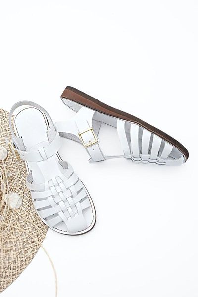 

sandals women's genuine leather kesva white, Black