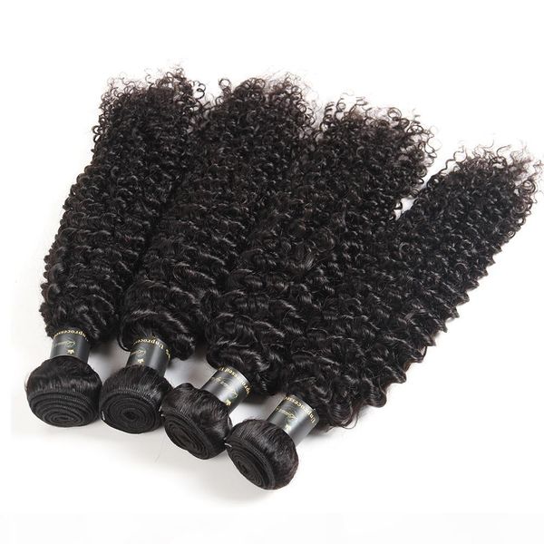 

unprocessed mongolian virgin hair bundles wet and wavy hair weave loose water wave natural deep wave afro kinky curly human hair extensions, Black