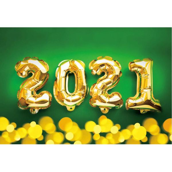 

party decoration happy year 2021 decor backdrop green and yellow pography background holiday po booth studio props
