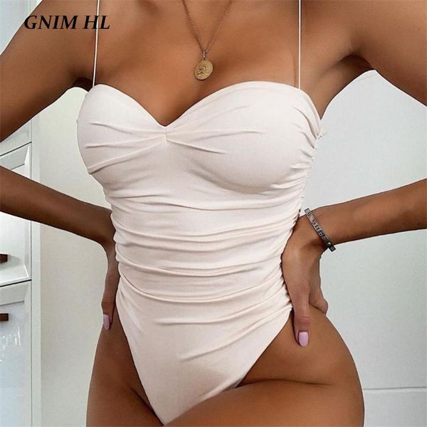 

one piece bikini swimsuit women push up female bodysuit 2021 solid halter swimwear summer beachwear swimming suit for women