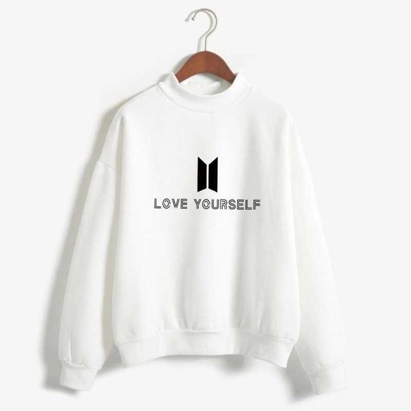 

love yourself street hip hop oversized plush sweater, Black