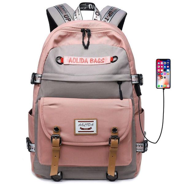 

backpack women school bags for girls large capacity usb charge laptravel rucksack teenagers