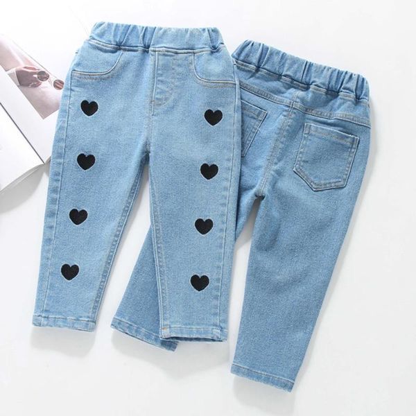 

jeans girls heart pattern toddler girl casual for kids spring autumn clothes, Blue