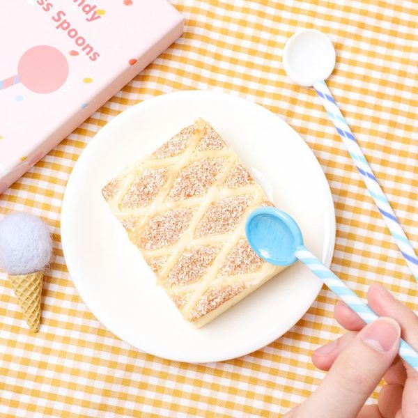 

spoons glass spoon colorful gass stirring rod lovely creative long handlejuice coffee gift box set