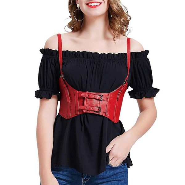

belts women pu waist seal with adjustable belt, style multifunction summer clothing women's cummerbunds for girl lady, Black;brown