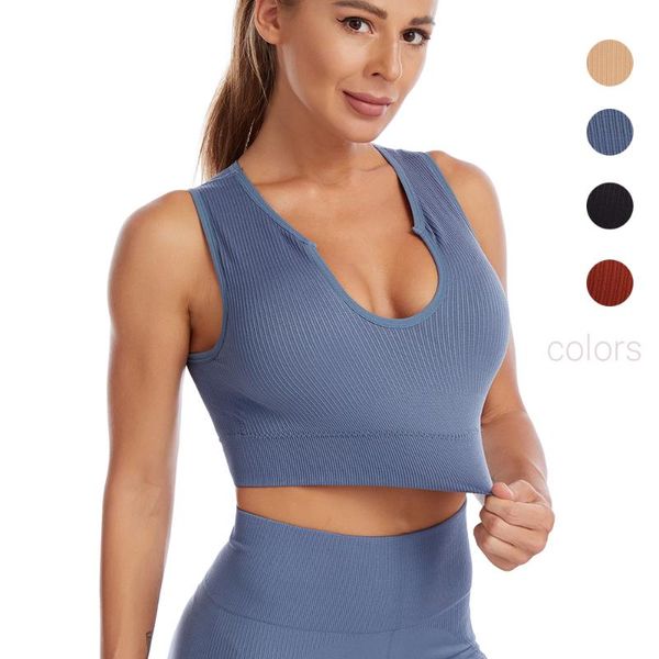 

yoga outfit women u-neck sports bra push up crop female fitness gym hollow breathable running athletic sportswear