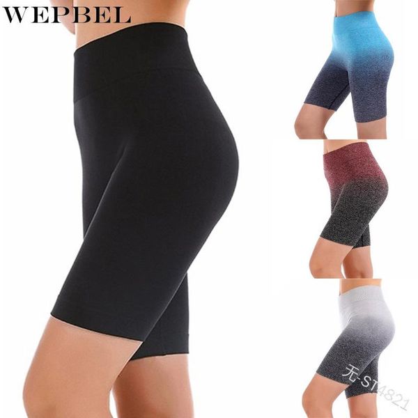 

women's leggings wepbel ladies gradient color shorts non-slip bicycle compression fitness tights yoga capris stretch boxer, Black